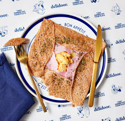 Foil Traditional Galette (savoury crêpes) with Ham, Cheese & Egg, serves 1