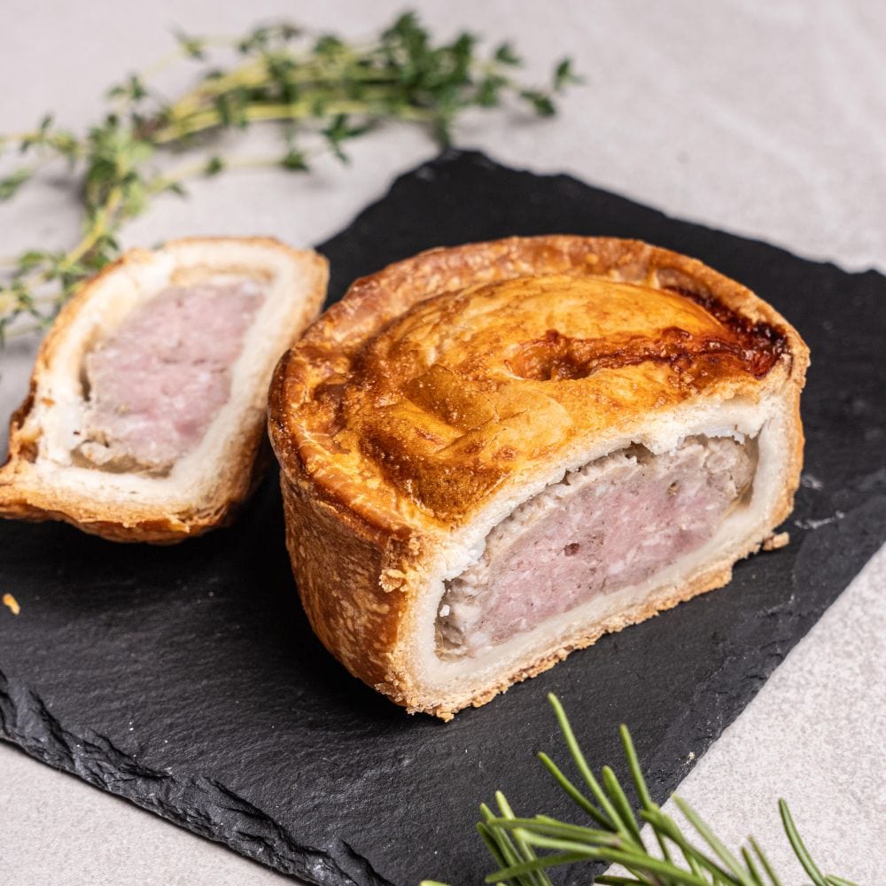 Ready to eat Meal Pork pie, 2 serves (by the Proper Pasty Company)