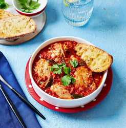 Curry, stews and wet dishes Chicken Provencal with Ratatouille Vegetables