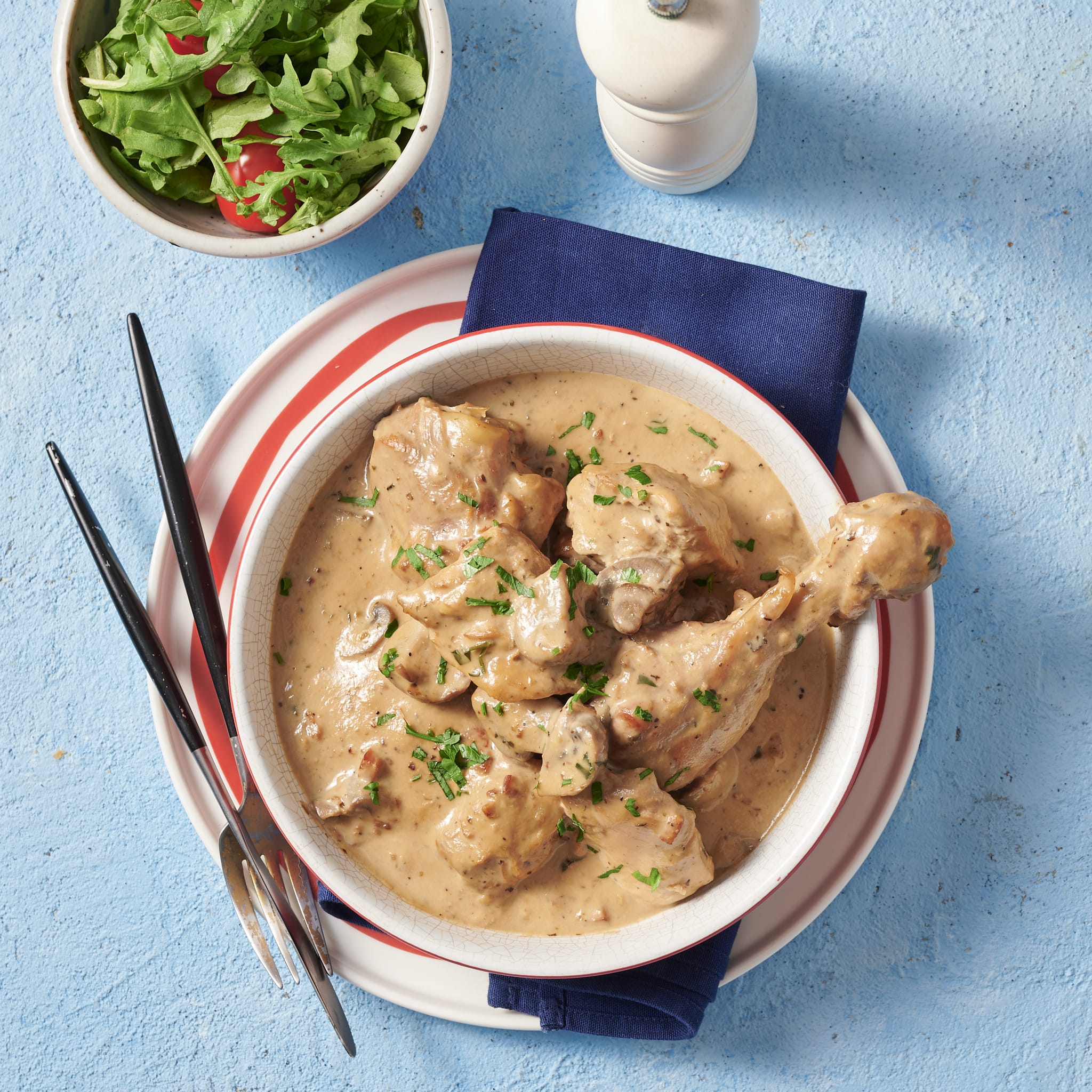Curry, stews and wet dishes Coq à la Bière (Braised Chicken with Beer and Cream Sauce)