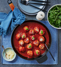 Curry, stews and wet dishes Lemon and Herb Chicken Meatballs in Tomato Basil Sauce, Family Size