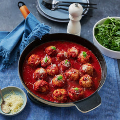 Curry, stews and wet dishes Lemon and Herb Chicken Meatballs in Tomato Basil Sauce, Family Size