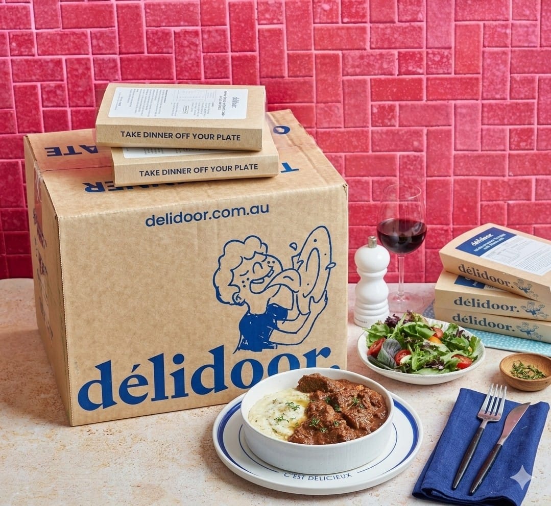 Délidoor Discovery Box with Beef Bourguignon, salad and meal trays