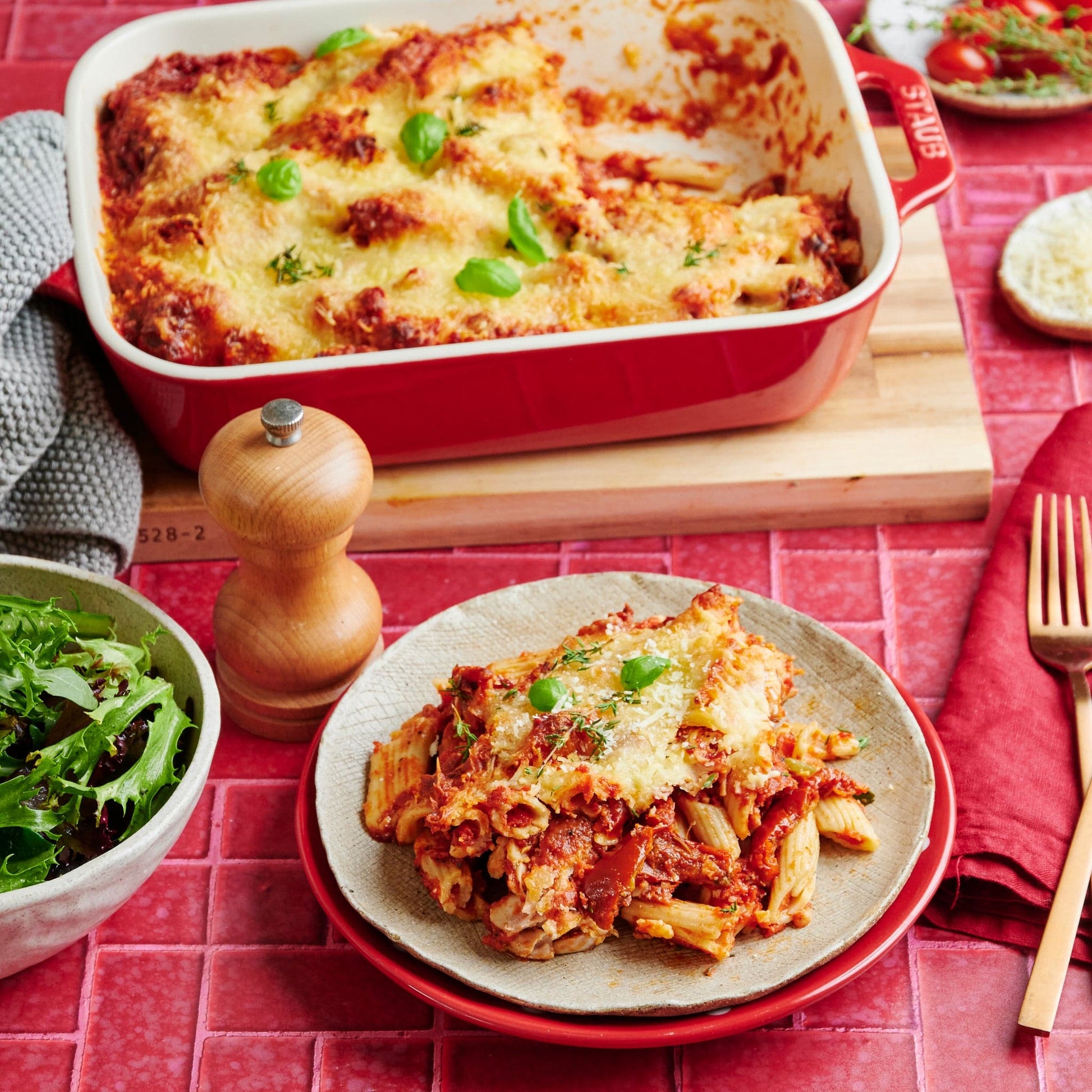 Foil Pasta Gratin With Chicken Family Size