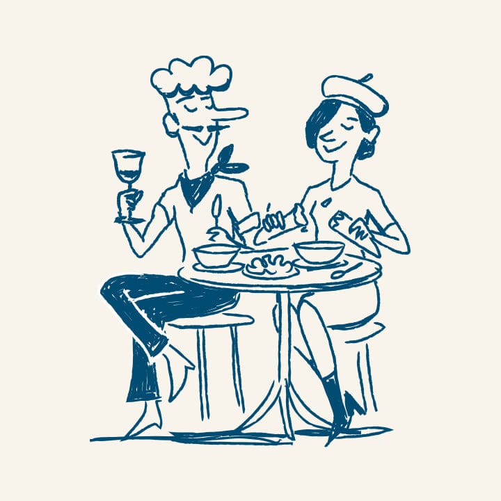 Meal Box Le Dîner Français - Édition Cinéma, 7 french meals and 2 desserts for 2