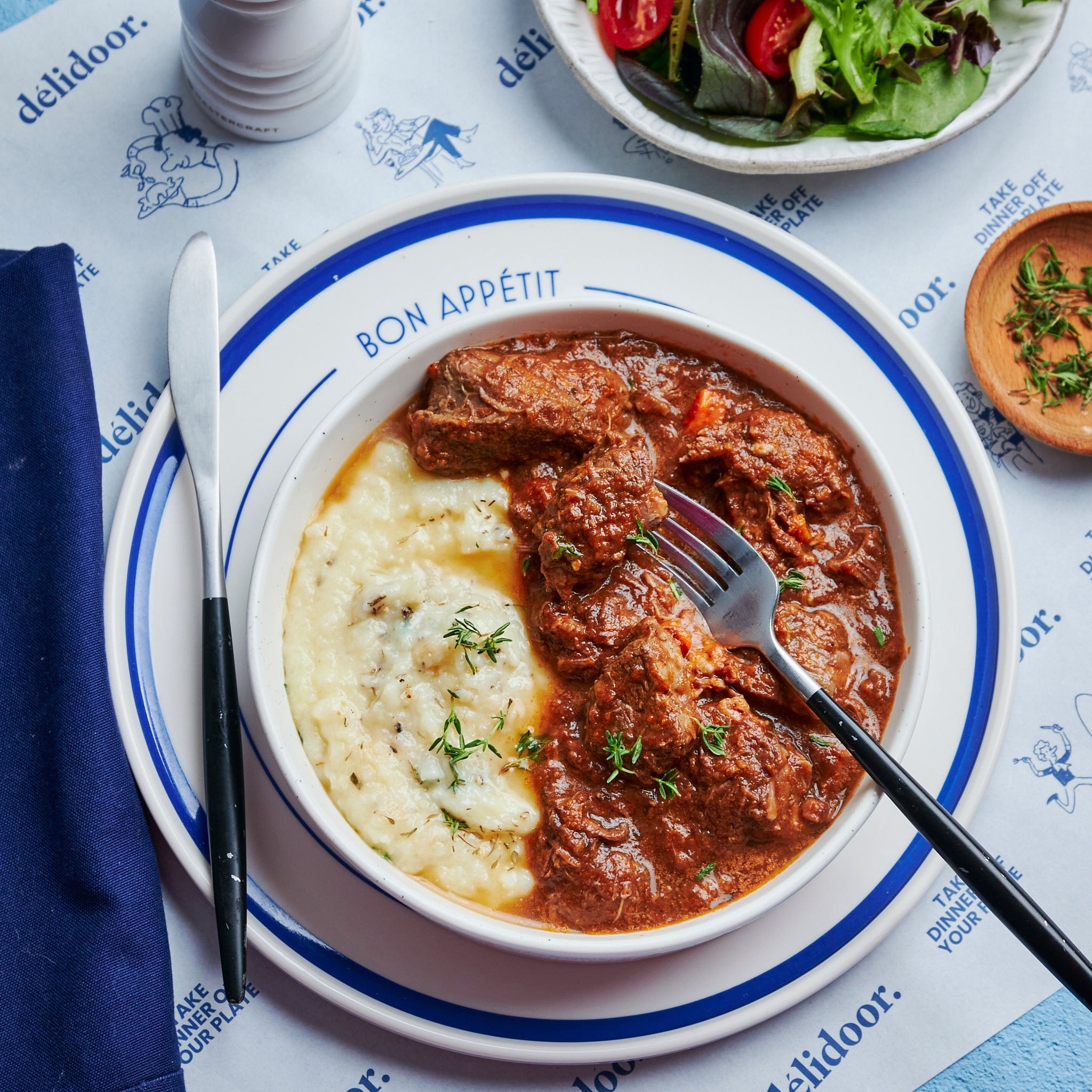 Meals for one Beef Bourguignon With Mashed Potatoes