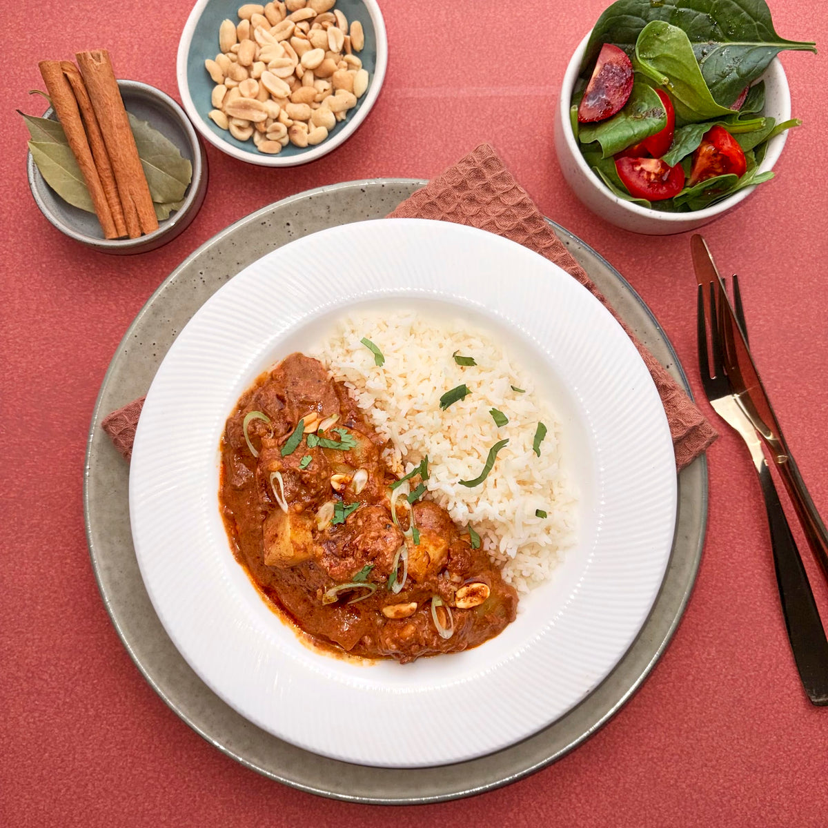Meals for one Beef Massaman Curry with Rice