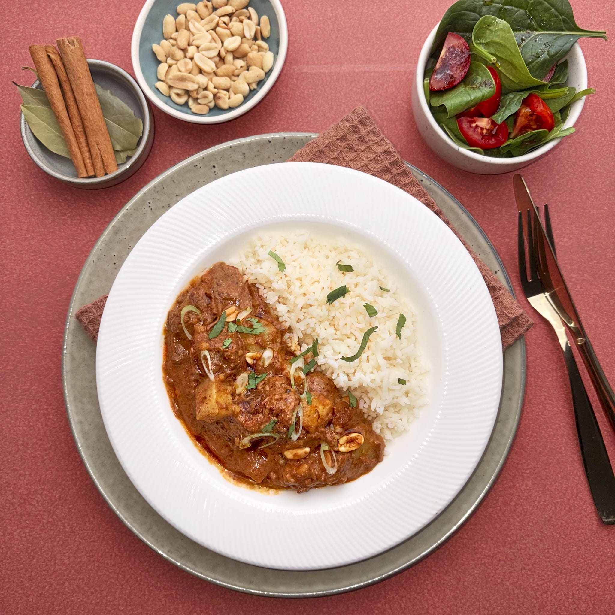 Meals for one Beef Massaman Curry with Rice