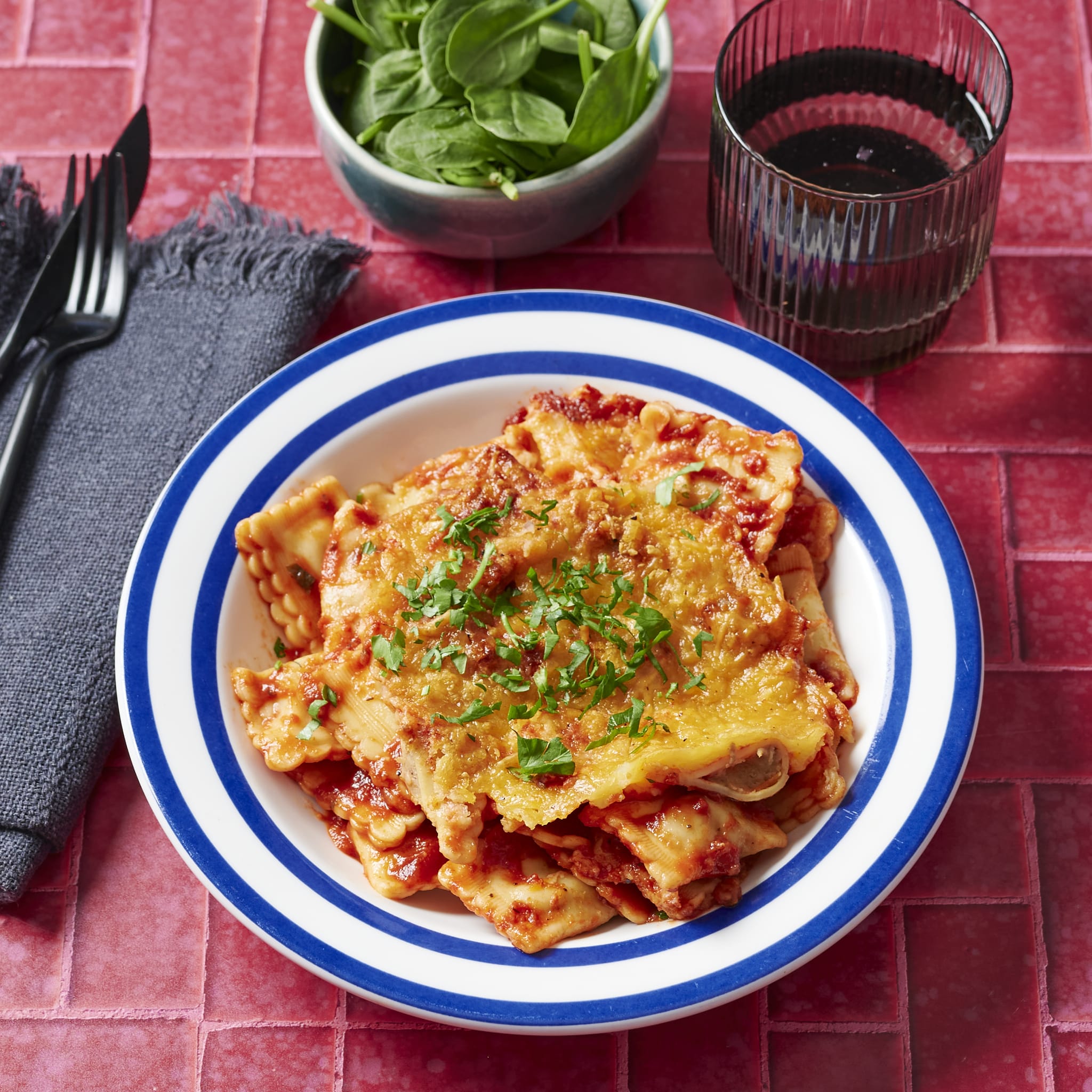 Meals for one Beef Ravioli with Tomato Sauce & Parmesan