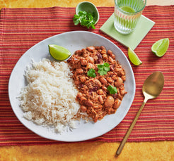 Meals for one Carnita Pulled Pork with Mexican Beans and Basmati Rice