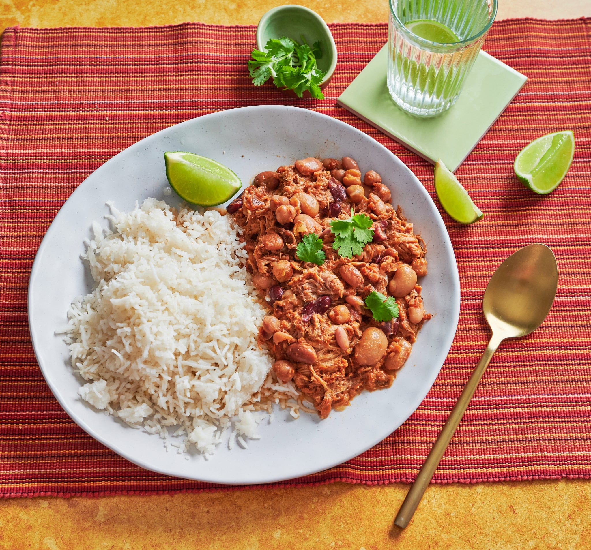 Meals for one Carnita Pulled Pork with Mexican Beans and Basmati Rice