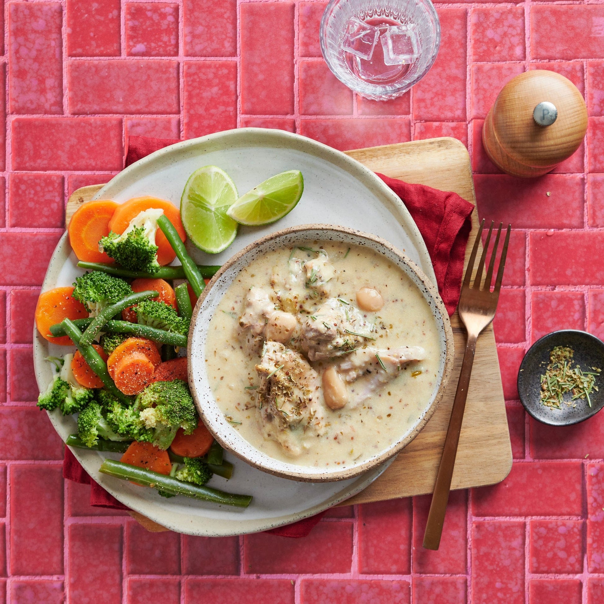 Meals for one Chicken Leek and Dijon Casserole With Steamed Vegetables