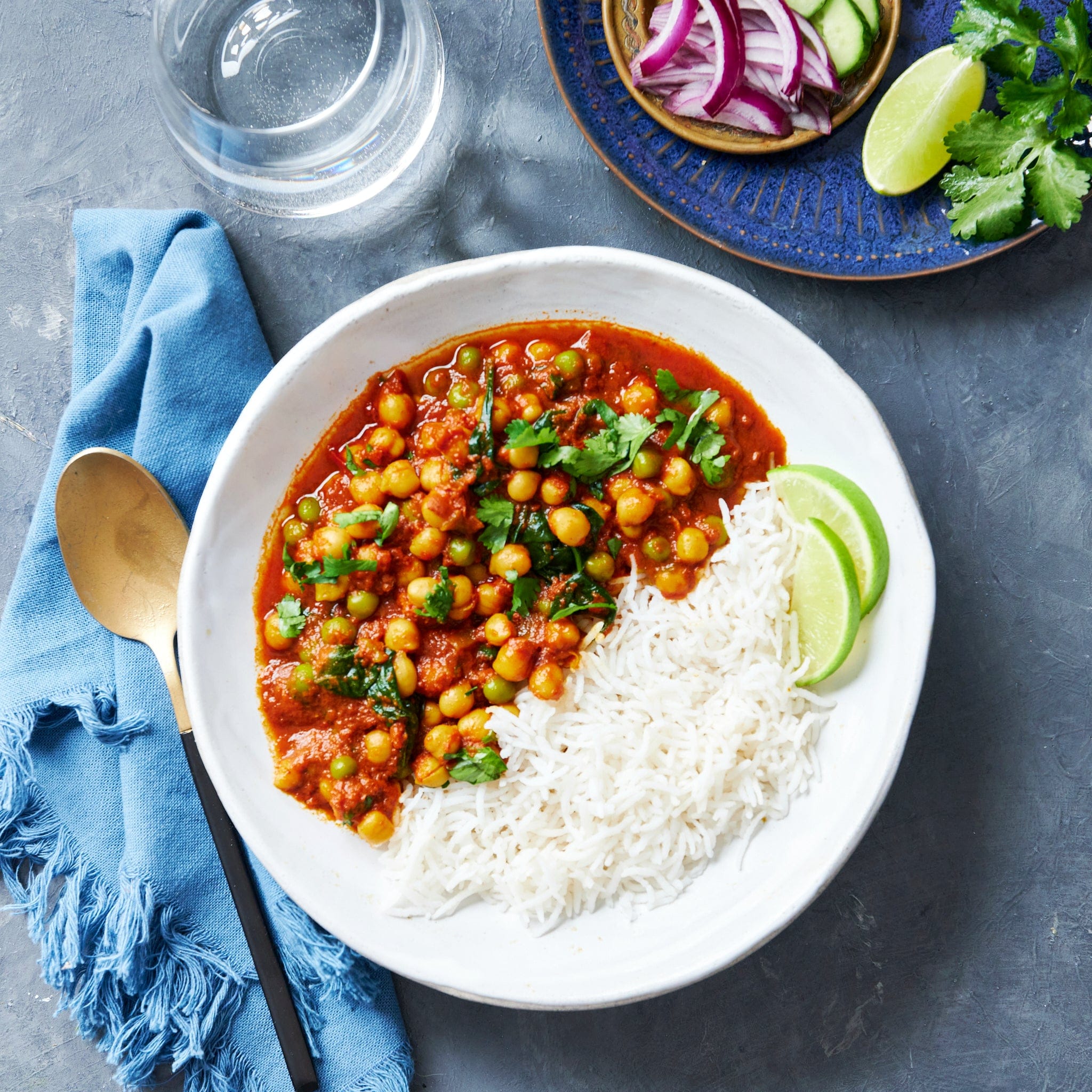 Meals for one Chickpea & Spinach Curry With Basmati Rice
