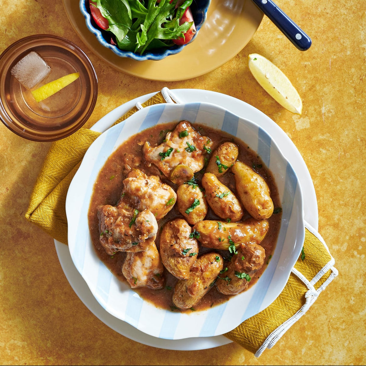 Meals for one Greek Lemon Garlic Chicken with Kipfler Potatoes