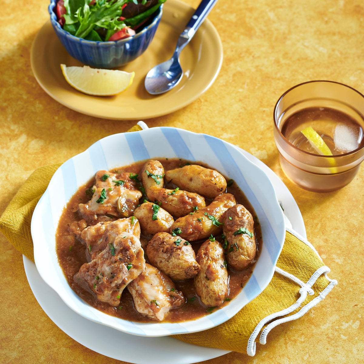 Meals for one Greek Lemon Garlic Chicken with Kipfler Potatoes