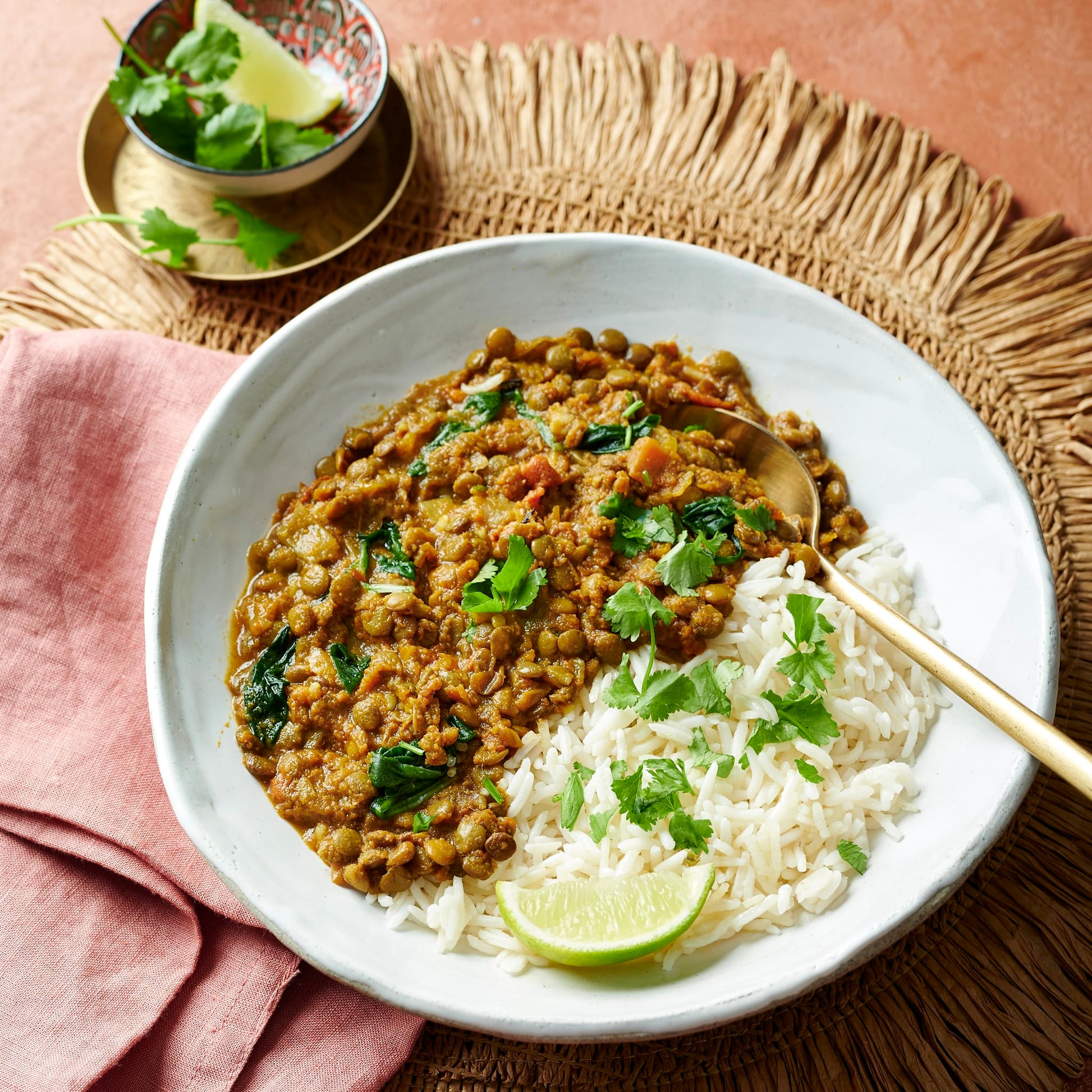 Meals for one Lentil Dahl With Basmati Rice