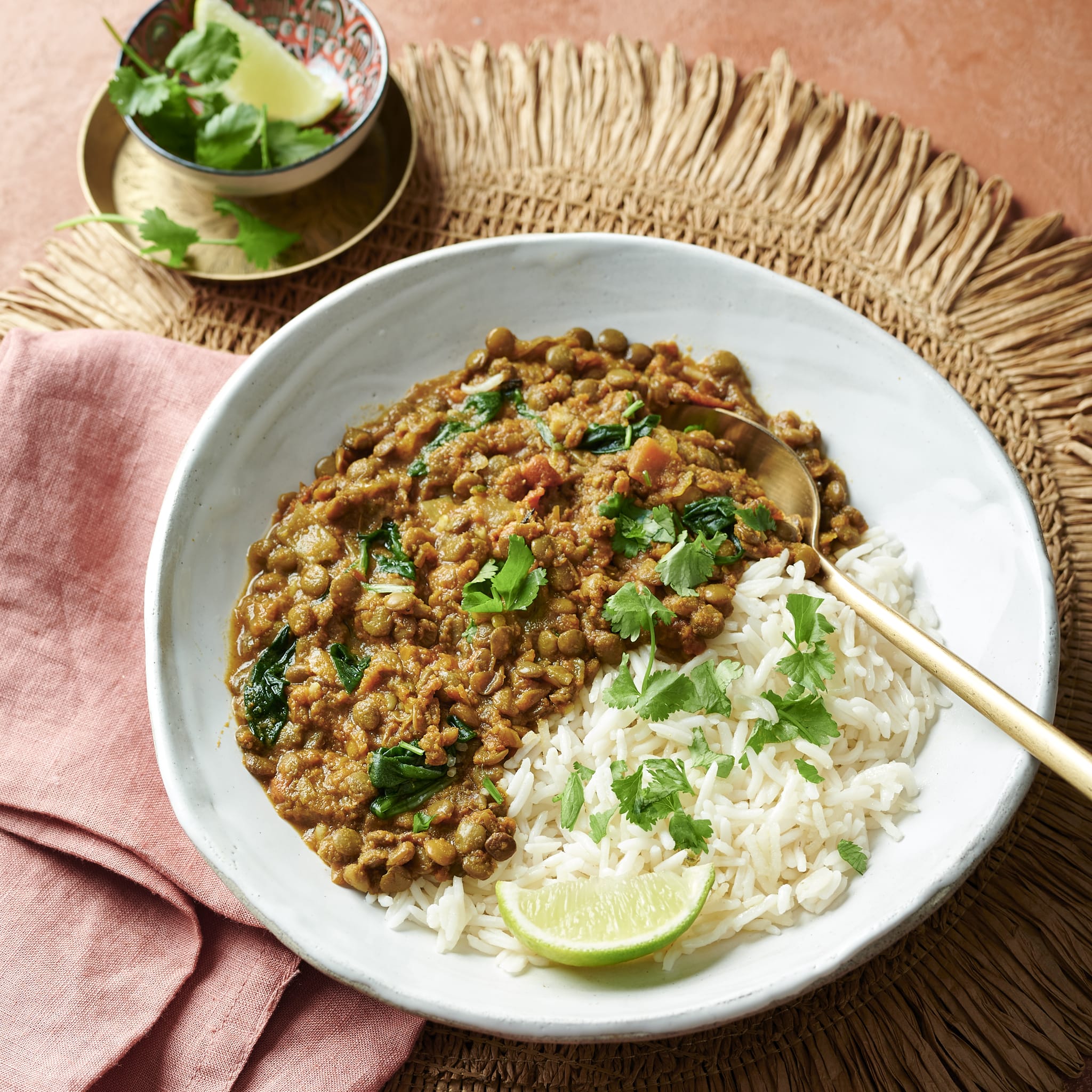 Meals for one Lentil Dahl With Basmati Rice