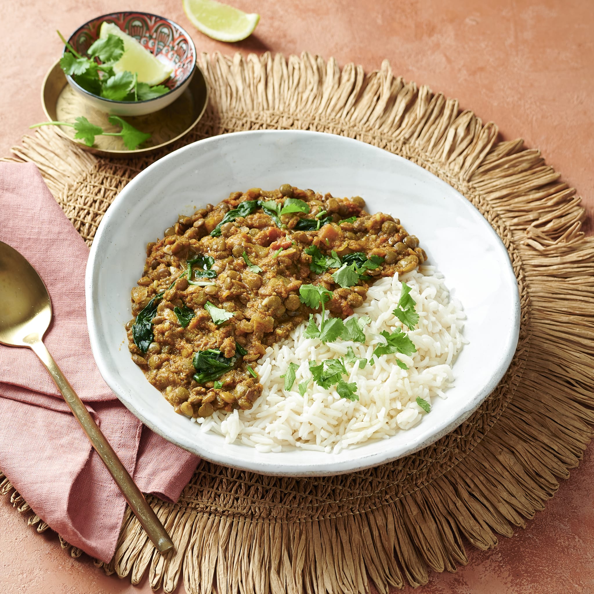 Meals for one Lentil Dahl With Basmati Rice