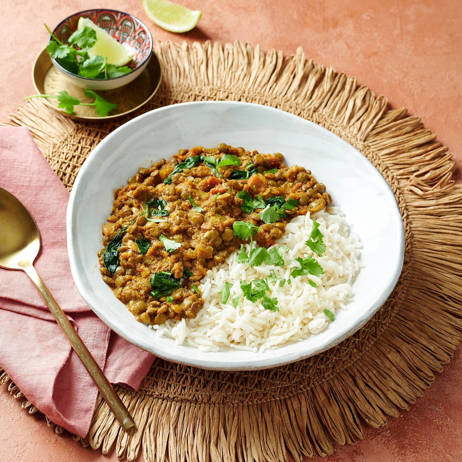 Meals for one Lentil Dahl With Basmati Rice
