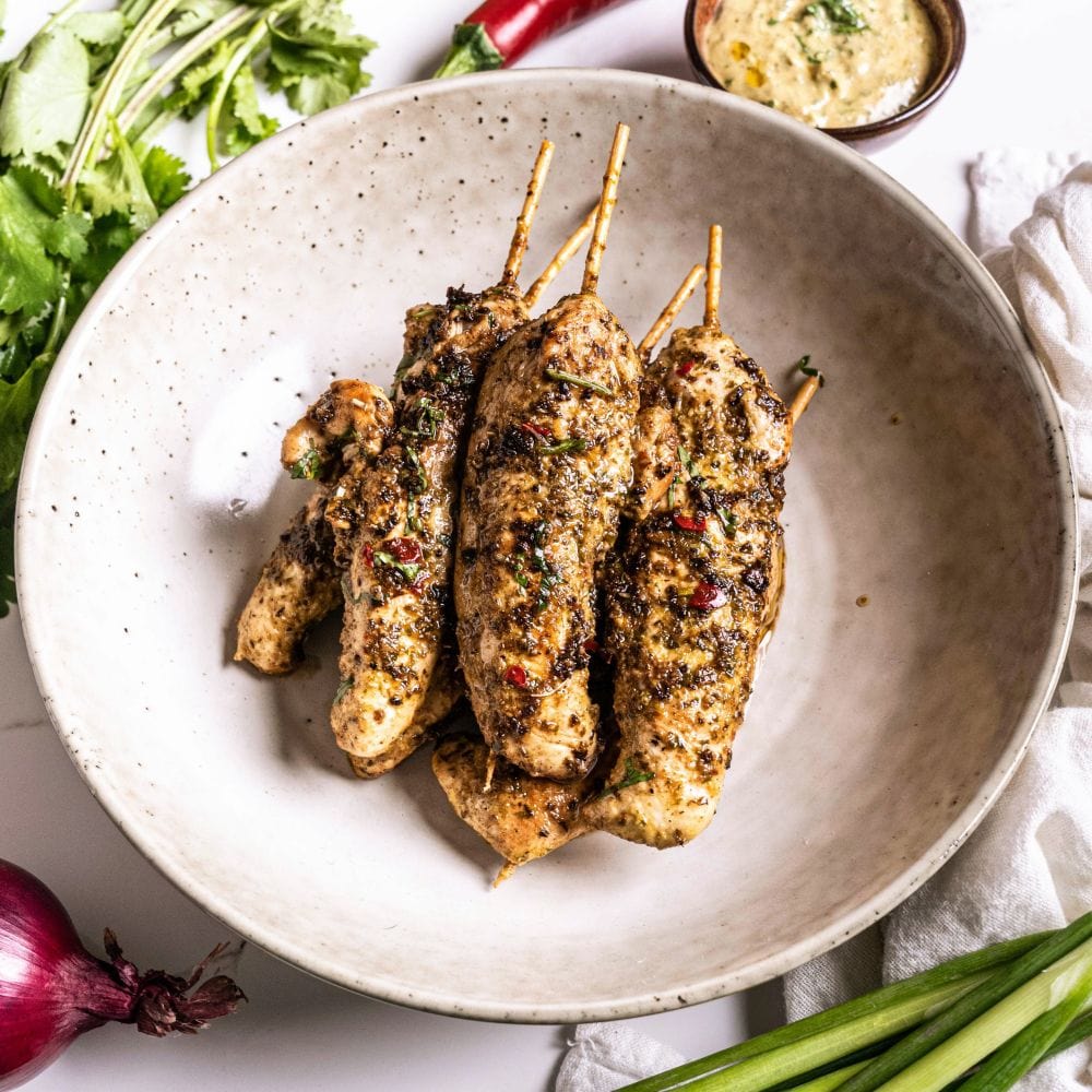 Ready to eat Meal Chimichurri Chicken Tenderloins Kebabs