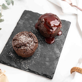 Gluten Free Chocolate Moelleux & Strawberry Coulis