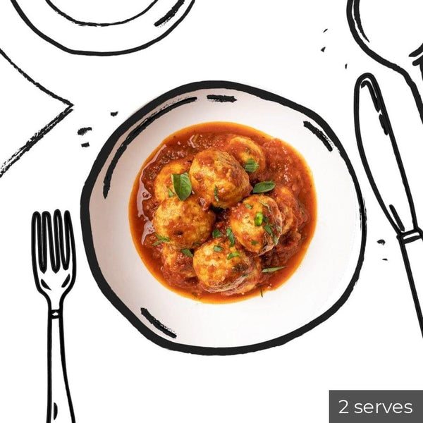 Ready to eat Meal Lemon and Herb Chicken Meatballs in Tomato Basil Sauce