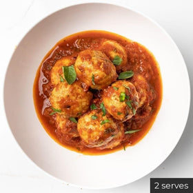 Lemon and Herb Chicken Meatballs in Tomato Basil Sauce